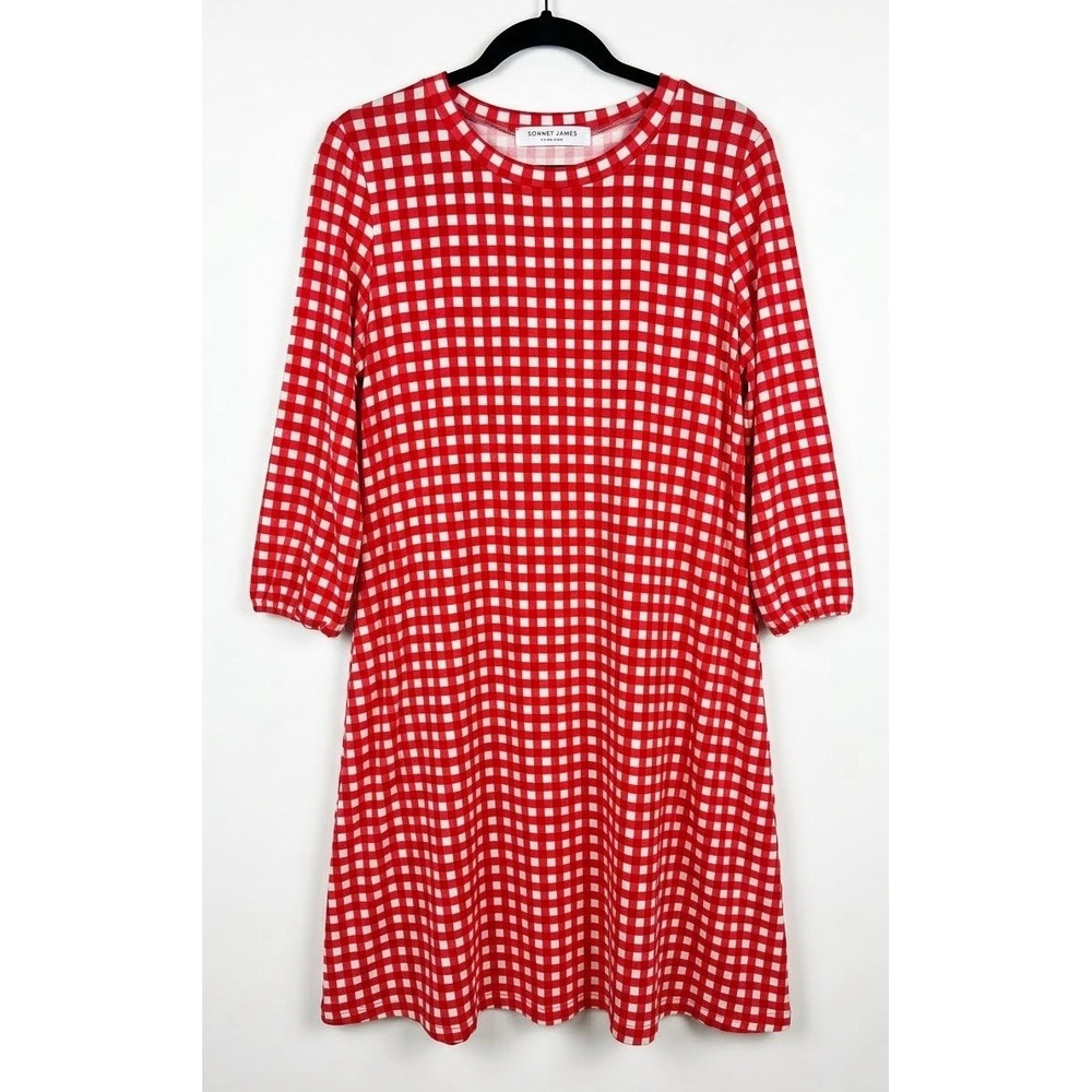 Sonnet James:  A Play Dress Red White Gingham Women L Made In California